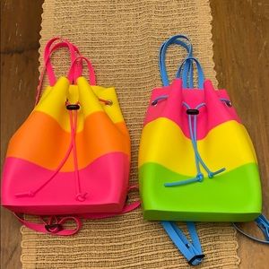 Two Silicone Rubber Backpack Totes